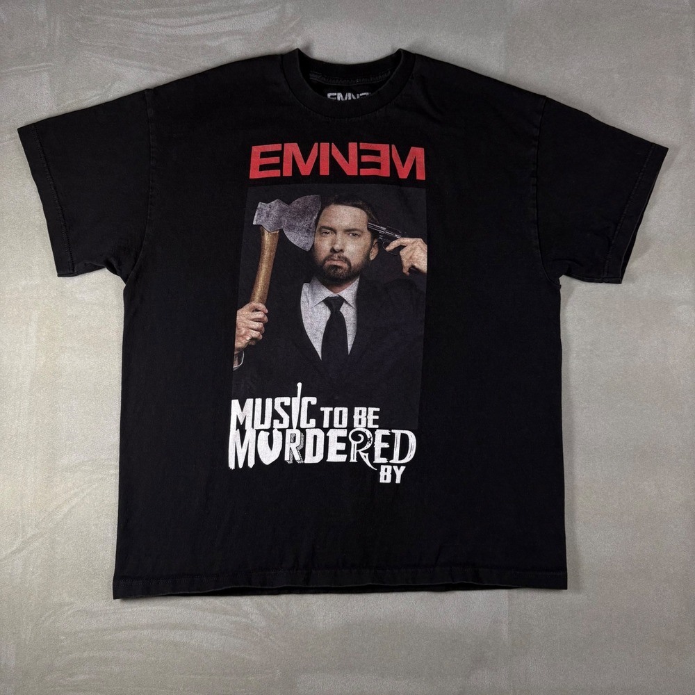 Eminem Music To Be Murdered By Album Tracklist Graphic T-Shirt Mens XL Black